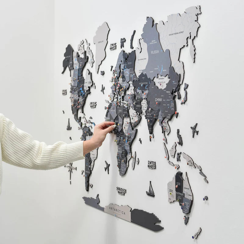 Mappa del Mondo in Legno 3D Nordik