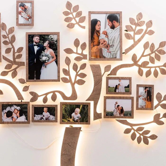 Albero Genealogico in Legno con LED
