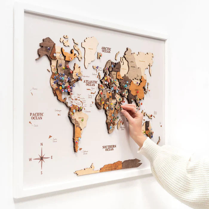 Mappa del mondo su pannelli