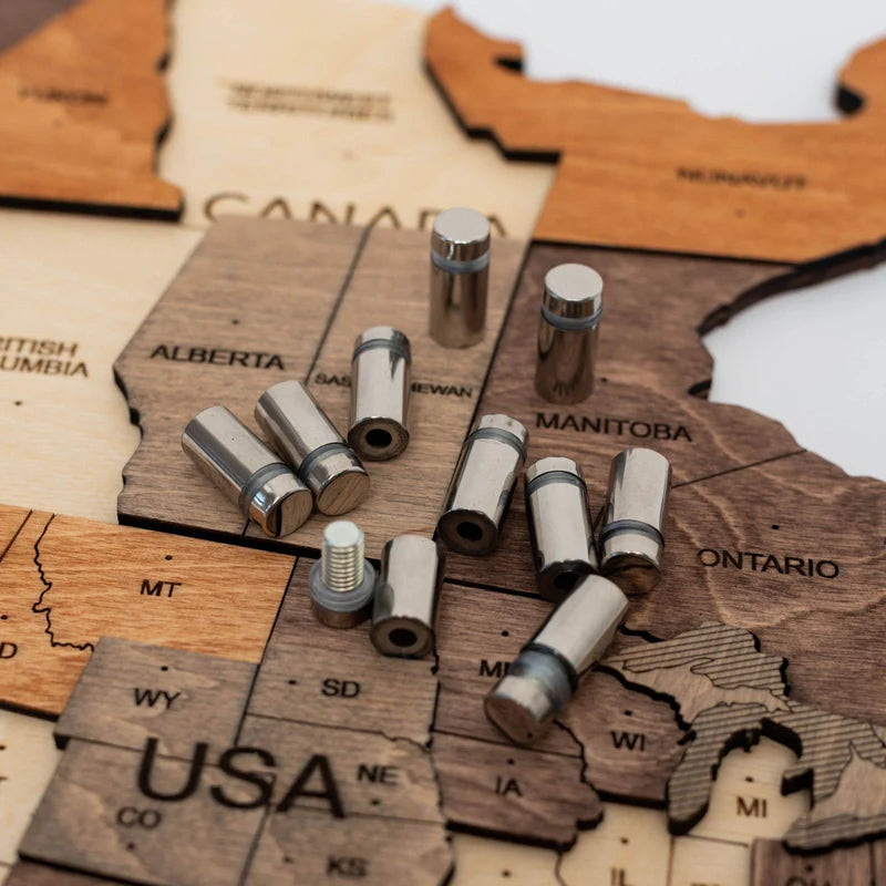 Mappa del Mondo 3D in Legno con LED 3.0 Multicolore