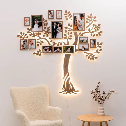 Albero Genealogico in Legno con LED